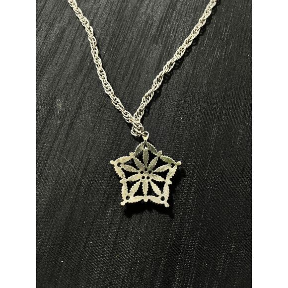 Unbranded Necklace Southwest Western Faux Turquoise Pendant Silver Tone Star - Picture 2 of 2